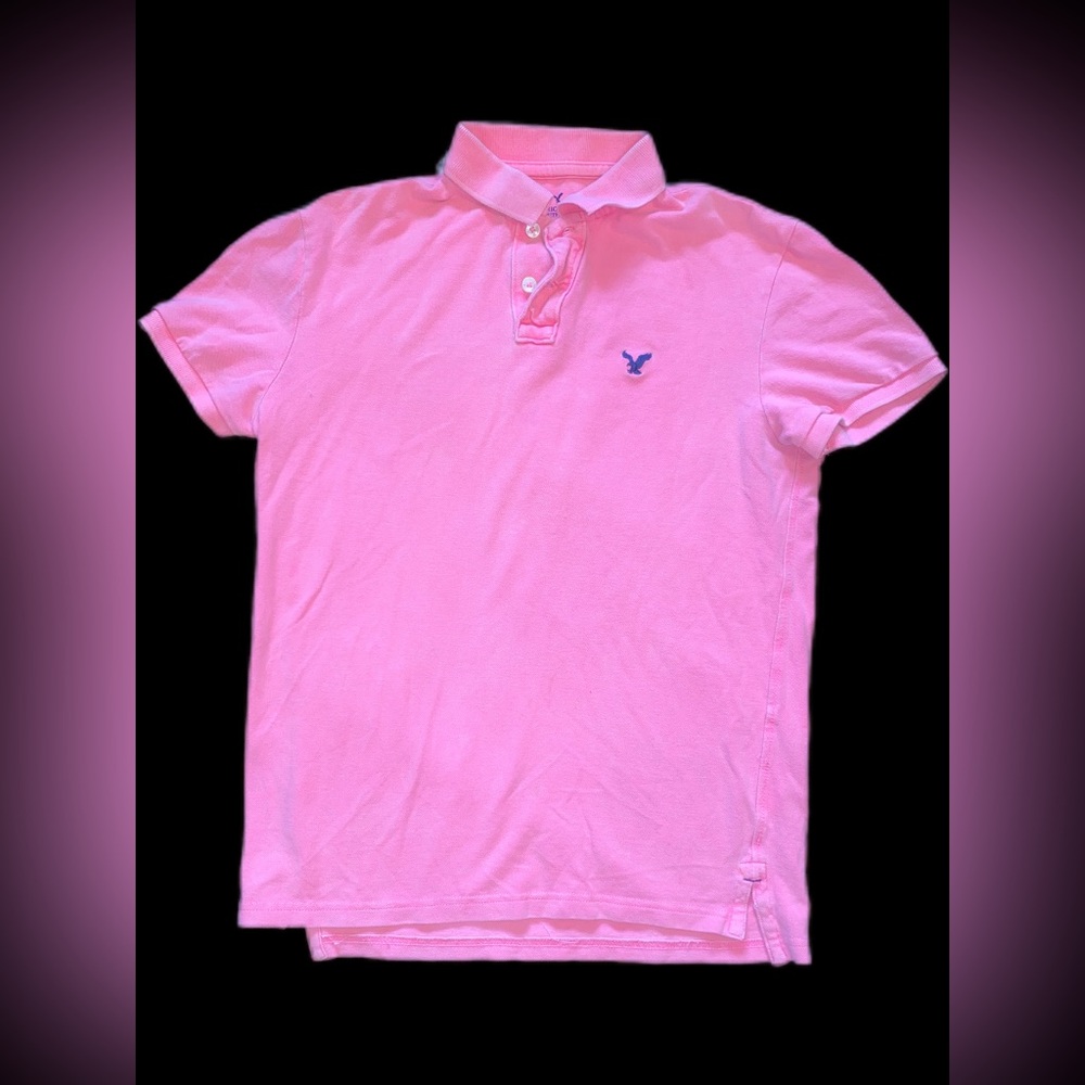 American Eagle Outfitters Men’s Pink Polo Size S
